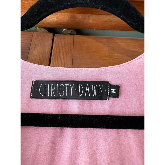 Christy Dawn Women's The Autumn Midi Wrap Dress Dusty Rose Silk Balletcore SZ M - Picture 8 of 13